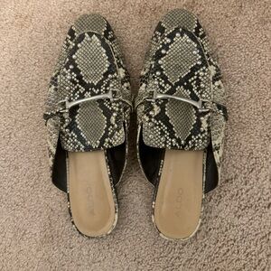 ALDO snakeskin mule flats
